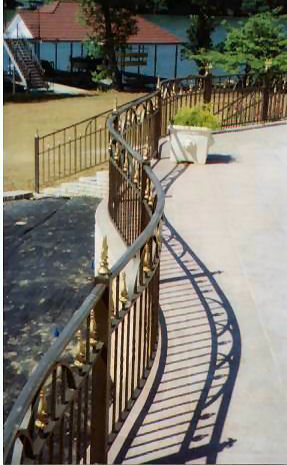 aluminum railing on radius