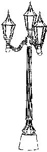 tall cast aluminum street lamp