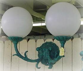 two light cast aluminum wall lamp