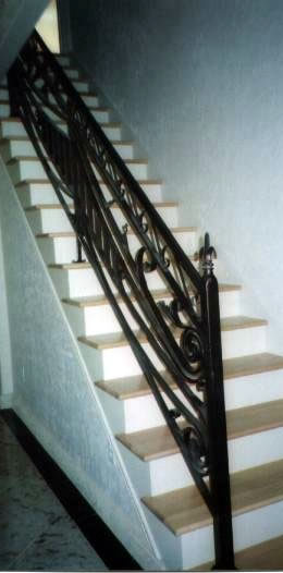 wrought iron interior step rail
