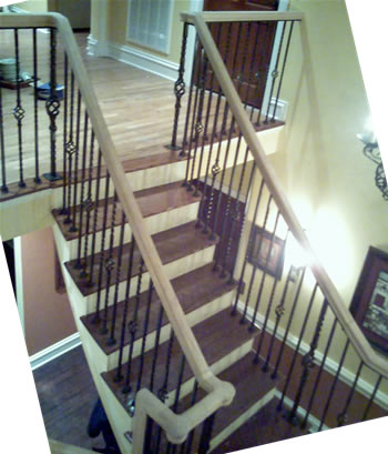 curved wood handrail