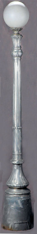single light victorian street lamp with round globe