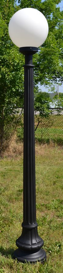 short st charles lamp post with 14 inch round polyethylene globe