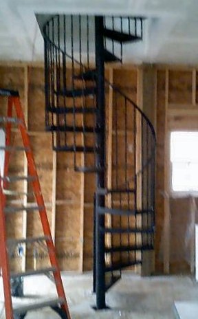 custom wrought iron interior spiral stairway