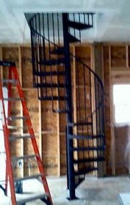circular staircase made from iron